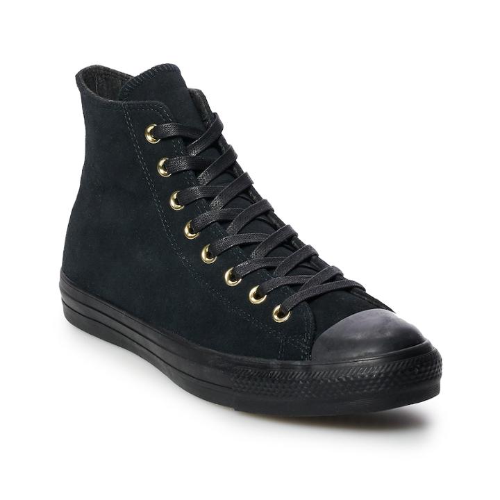 Men's Converse Chuck Taylor All Star Suede High Top Shoes, Size: M7w9, Black