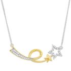 1/6 Carat T.w. Diamond Sterling Silver And 18k Gold Two Tone Shooting Star Necklace, Women's, Size: 18, White