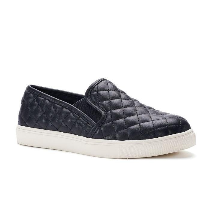 So&reg; Bay Women's Slip-on Sneakers, Size: Medium (5), Black