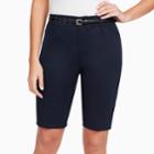 Plus Size Gloria Vanderbilt Anita Belted Twill Bermuda Shorts, Women's, Size: 16 W, Blue