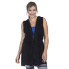 Women's Pl Movement By Pink Lotus Beautiful Cover Up Vest, Size: Medium, Black
