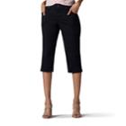 Women's Lee Lyric Twill Comfort Waist Skimmer Capris, Size: 10 Avg/reg, Black