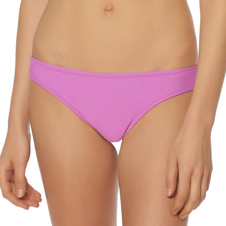 Women's Pink Envelope Shirred-back Bikini Bottoms, Size: Large, Med Pink