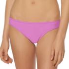 Women's Pink Envelope Shirred-back Bikini Bottoms, Size: Large, Med Pink