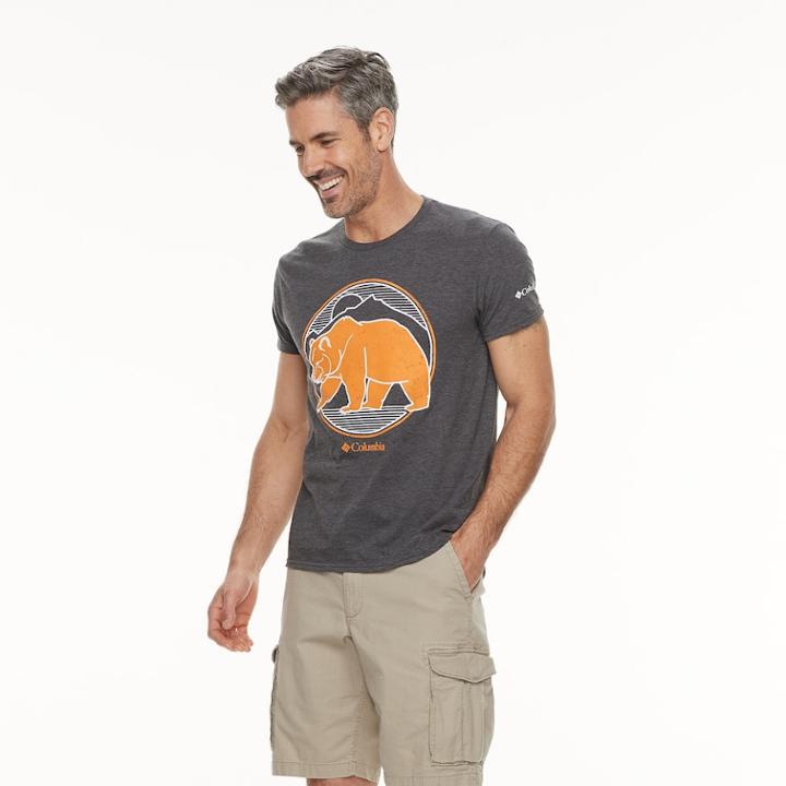 Men's Columbia Shadrack Logo Graphic Tee, Size: Small, Dark Grey