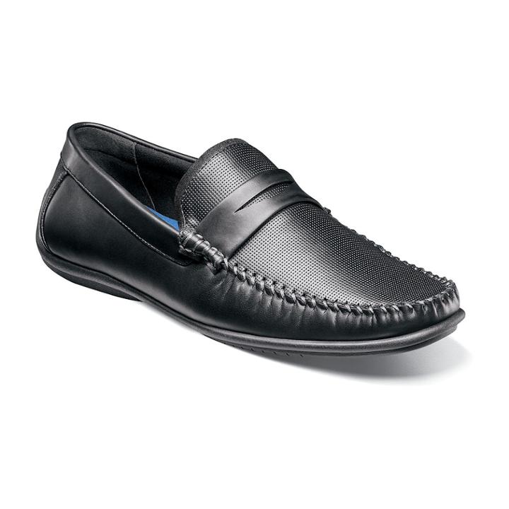 Nunn Bush Quail Valley Penny Men's Moc Toe Slip-on Shoes, Size: 11 Wide, Black