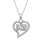 Insignia Collection Sterling Silver K9 Heart Pendant Necklace, Women's, Size: 18, Multicolor