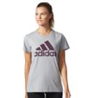 Women's Adidas Classic Logo Tee, Size: Small, Med Grey