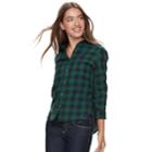 Juniors' So&reg; Button-front Shirt, Teens, Size: Medium, Dark Green