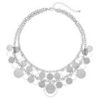 Disc Multi Strand Necklace, Women's, Silver