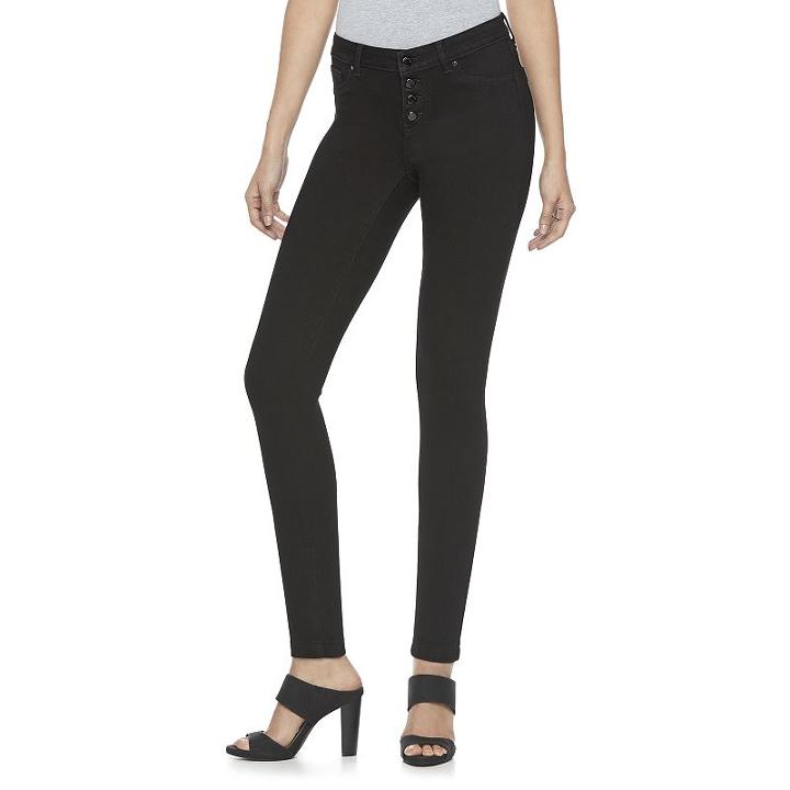 Women's Jennifer Lopez Black Super Stretch Skinny Jeans, Size: 4 - Regular