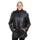 Plus Size Excelled Nappa Leather Parka, Women's, Size: 3xl, Black