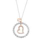 Two Tone 10k White Gold 1/3 Carat T.w. Diamond Circle & Heart Pendant, Women's