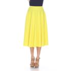 Women's White Mark Midi Skirt, Size: Large, Yellow