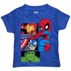 Toddler Boy Marvel The Avengers Iron Man, Captain America, Spider-man & The Hulk Graphic Tee, Size: 2t, Turquoise/blue (turq/aqua)