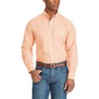 Big & Tall Chaps Classic-fit Gingham Easy-care Button-down Shirt, Men's, Size: 3xl Tall, Orange