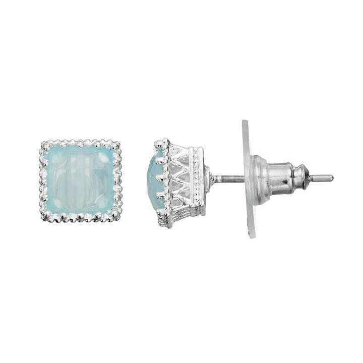 Lc Lauren Conrad Blue Square Stud Earrings, Women's