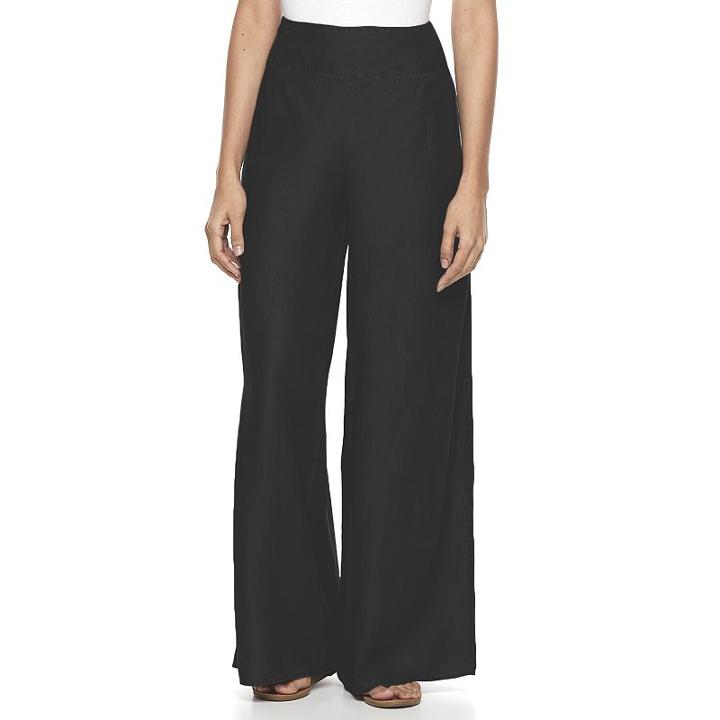 Women's Apt. 9&reg; Soft Wide-leg Pants, Size: Small, Black