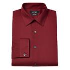 Men's Apt. 9&reg; Slim-fit Dobby Textured Easy-care Dress Shirts, Size: 17.5 36/37, Dark Red