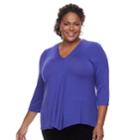 Plus Size Dana Buchman Release Pleat Top, Women's, Size: 1xl, Brt Purple
