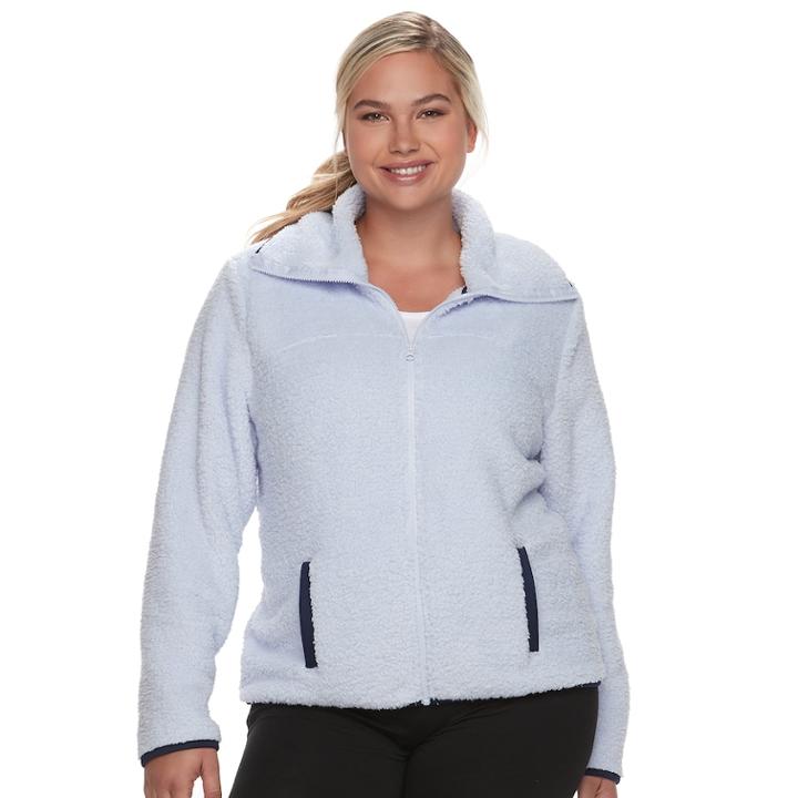 Juniors' Plus Size So&reg; Sherpa Zip-up Jacket, Teens, Size: 3xl, Lt Purple