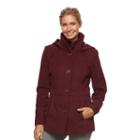 Women's D.e.t.a.i.l.s Hooded Single-breasted Peacoat, Size: Large, Red