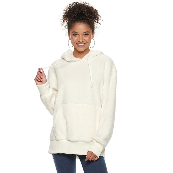 Juniors' So&reg; Sherpa Hoodie, Teens, Size: Xl, White