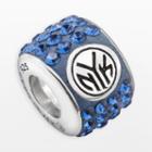 Logoart New York Knicks Sterling Silver Crystal Logo Bead - Made With Swarovski Crystals, Women's, Blue