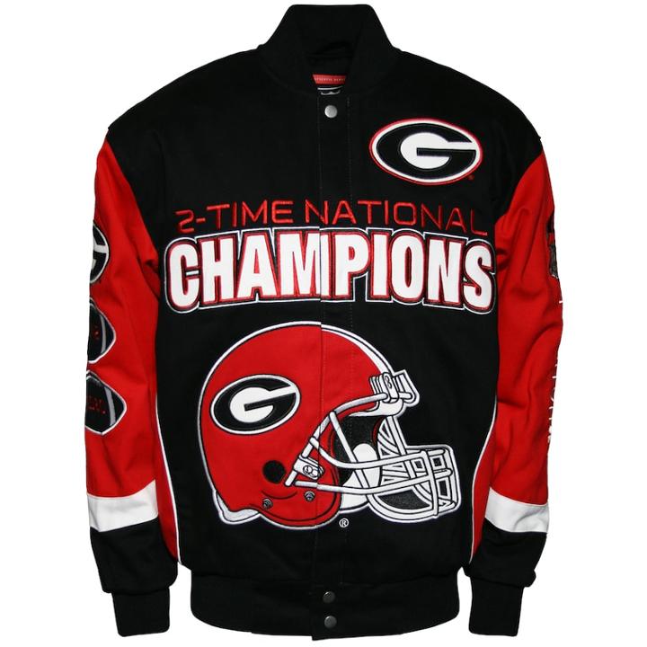 Men's Franchise Club Georgia Bulldogs Commemorative Twill Jacket, Size: Medium, Black