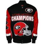 Men's Franchise Club Georgia Bulldogs Commemorative Twill Jacket, Size: Medium, Black