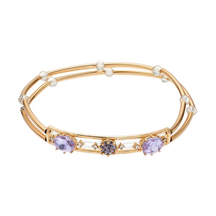 Lc Lauren Conrad Beaded Purple Stone Double Strand Stretch Bracelet, Women's, Blue