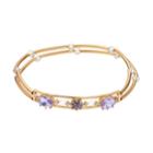 Lc Lauren Conrad Beaded Purple Stone Double Strand Stretch Bracelet, Women's, Blue