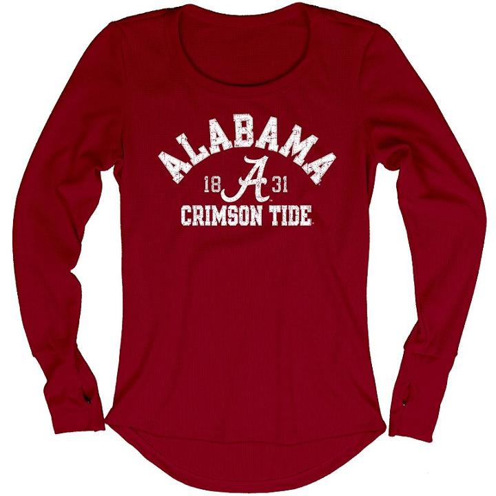 Women's Blue 84 Alabama Crimson Tide Thermal Long Sleeve Shirt, Size: Small, Red