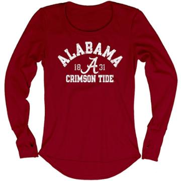 Women's Blue 84 Alabama Crimson Tide Thermal Long Sleeve Shirt, Size: Small, Red