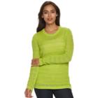 Women's Caribbean Joe Pointelle Crewneck Sweater, Size: Medium, Lt Green