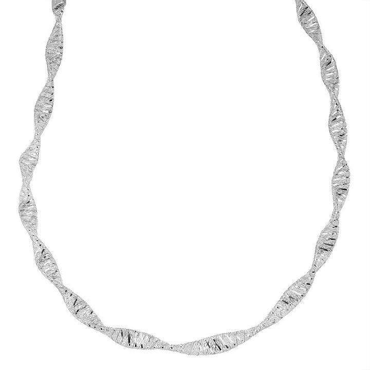 Sterling Silver Twist Necklace, Women's, Size: 20, Grey
