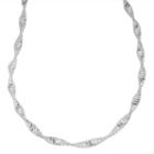 Sterling Silver Twist Necklace, Women's, Size: 20, Grey