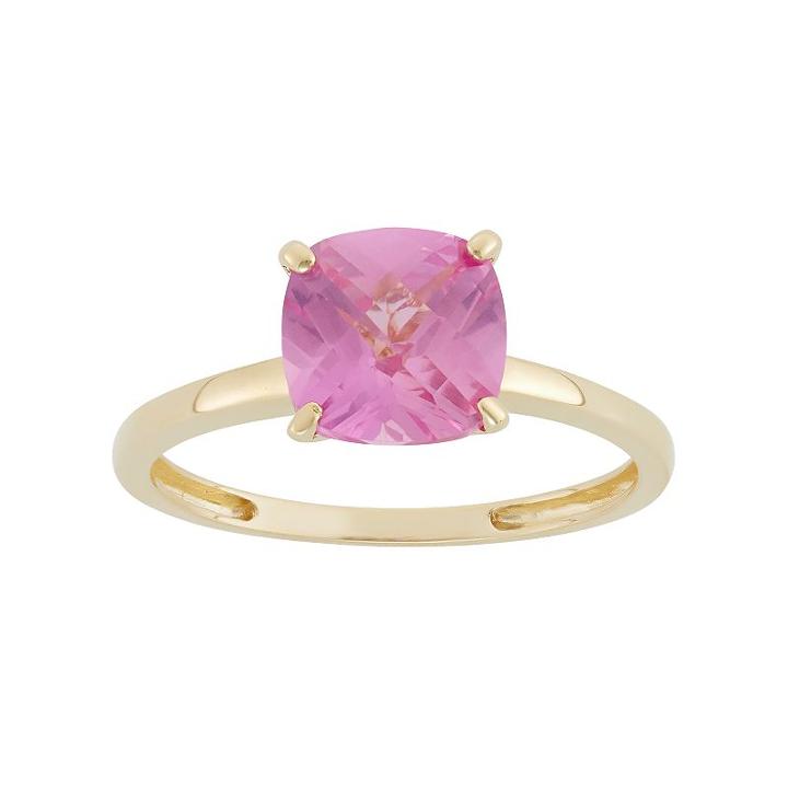Lab-created Pink Sapphire 10k Gold Ring, Women's, Size: 5