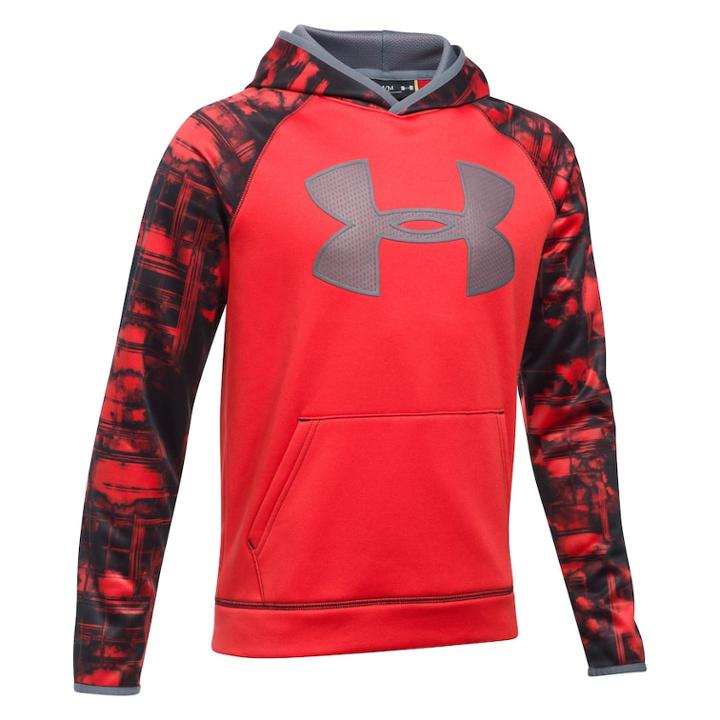 Boys 8-20 Under Armour Logo Performance Hoodie, Size: Small, Red