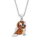 Crystal Owl Pendant Necklace, Women's, Brown