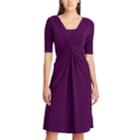 Women's Chaps Solid Knot-front Empire Dress, Size: Xl, Purple