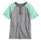 Boys 4-7x Sonoma Goods For Life&trade; Colorblock Raglan Henley, Size: 6, Med Green