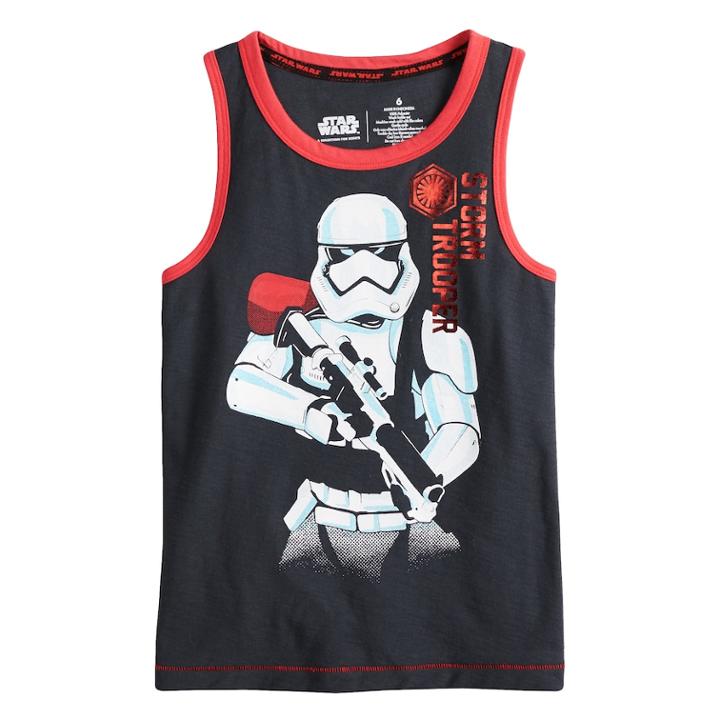 Boys 4-7x Star Wars A Collection For Kohl's Storm Trooper Tank, Size: 6, Grey