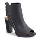Apt. 9&reg; Women's Peep-toe Ankle Boots, Size: 9.5, Black
