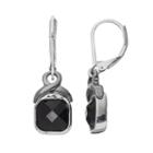 Dana Buchman Two Tone Black Square Drop Earrings, Women's