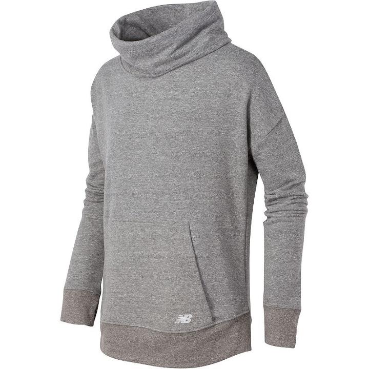 Girls 7-16 New Balance Funnel Neck French Terry Pullover, Size: 16, Black