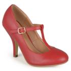 Journee Collection Liza Women's Matte T-strap High Heels, Girl's, Size: 9, Red