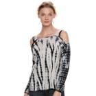 Women's Rock & Republic&reg; Cold-shoulder Grommet Sweater, Size: Small, Silver