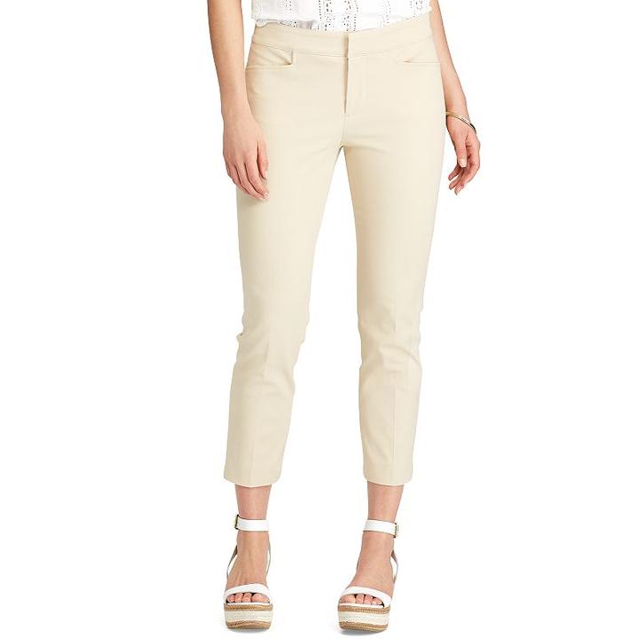 Women's Chaps Bi-stretch Twill Capris, Size: 12, Beige Over