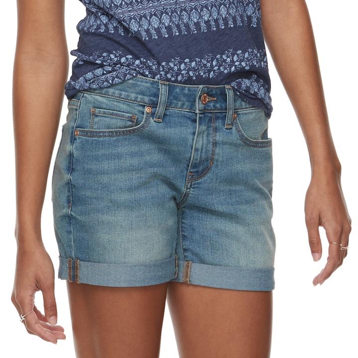 Women's Sonoma Goods For Life&trade; Cuffed Shorts, Size: 12, Light Blue